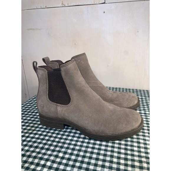 Born Women's Cove Boots Chelsea Size 7.5M Taupe Mustang Suede Fall Ankle F55517 - Picture 1 of 7
